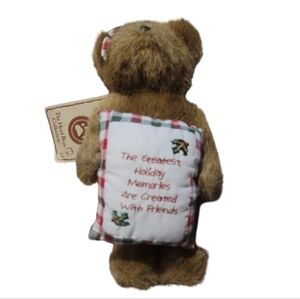Boyds bear brown Teddy Bear with Plaid Pillow